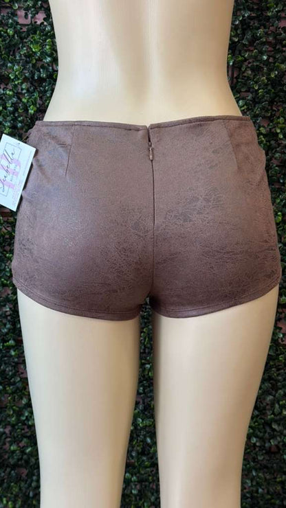 Desert Heat Distressed Suede Buckle Shorts