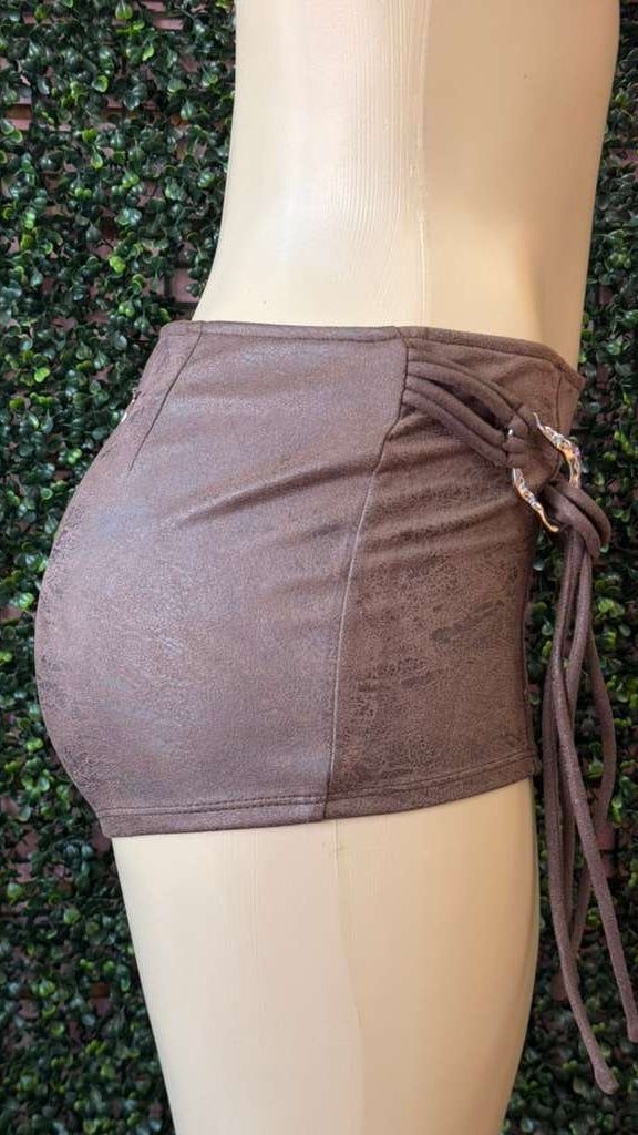 Desert Heat Distressed Suede Buckle Shorts