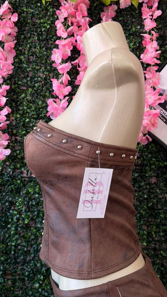 Midnight Rodeo Studded Suede Corset