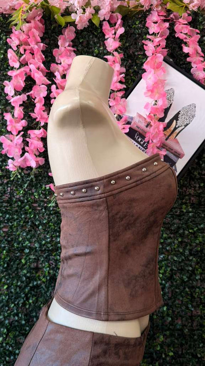 Midnight Rodeo Studded Suede Corset