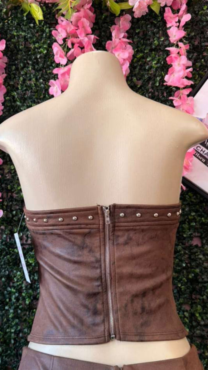 Midnight Rodeo Studded Suede Corset