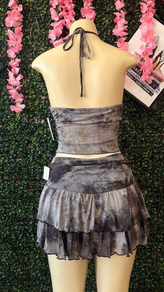 Charcoal Tie-Dye Cyber-Core Matching Set