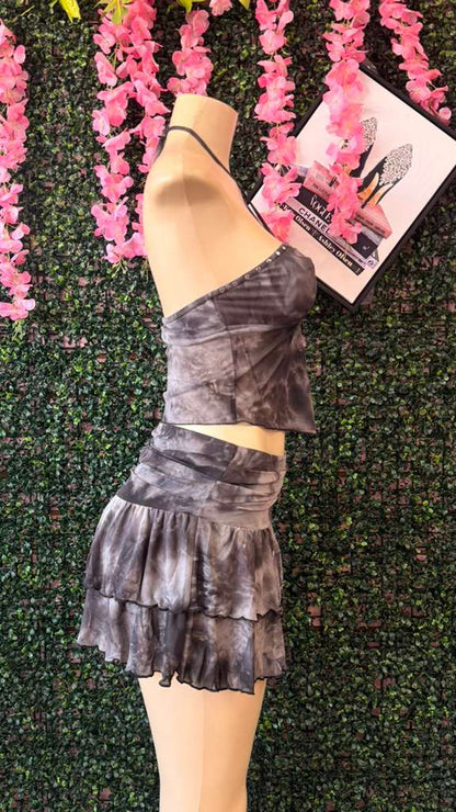 Charcoal Tie-Dye Cyber-Core Matching Set