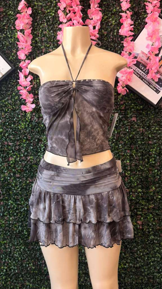 Charcoal Tie-Dye Cyber-Core Matching Set