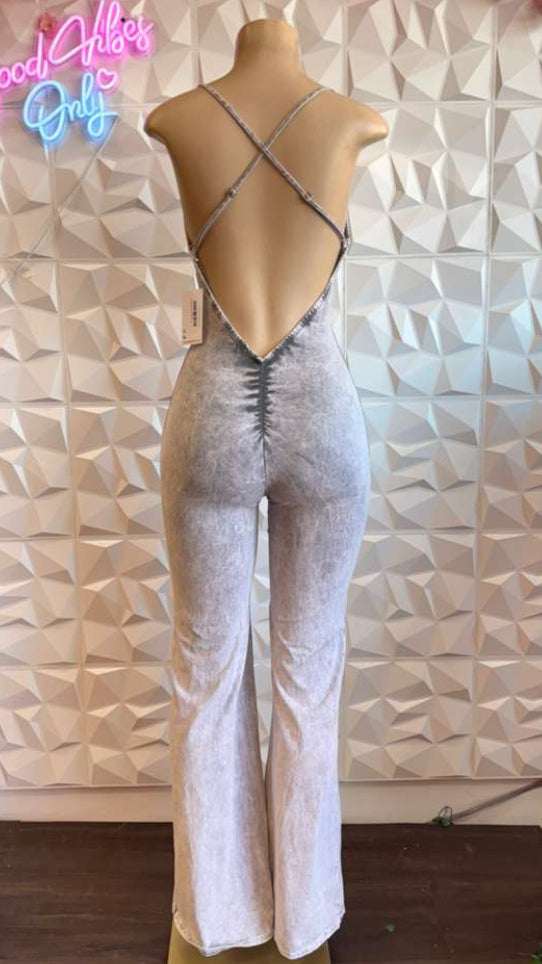 Vintage Smoke Ruched Jumpsuit