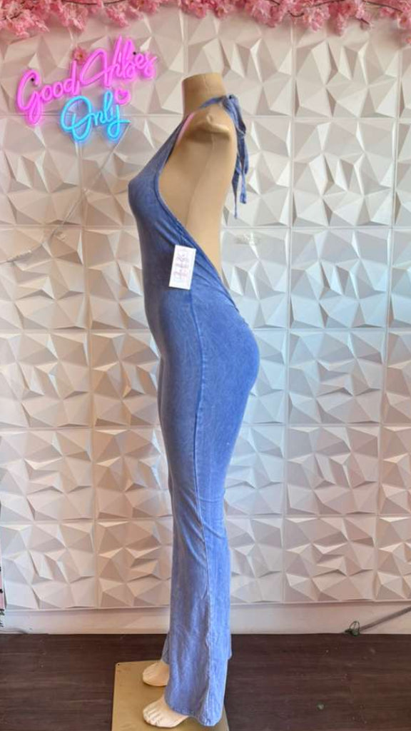 The Sky Blue Scrunch-Back Jumpsuit
