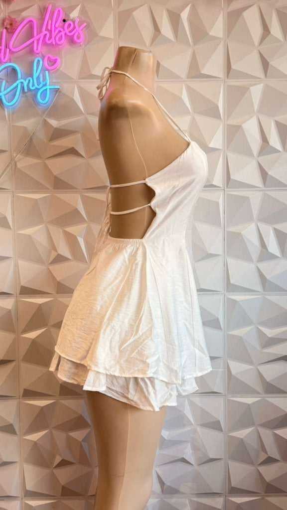 White Lily Ruffle Mini Dress