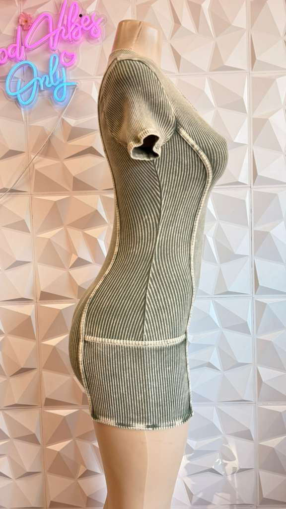 Olive Pipeline Mini Romper