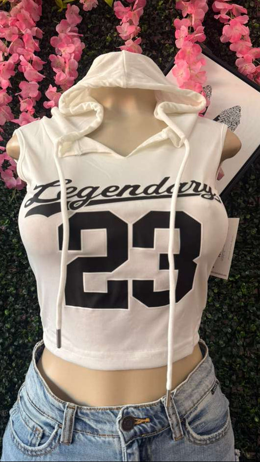 Legendary 23 Sleeveless Hooded Crop Top
