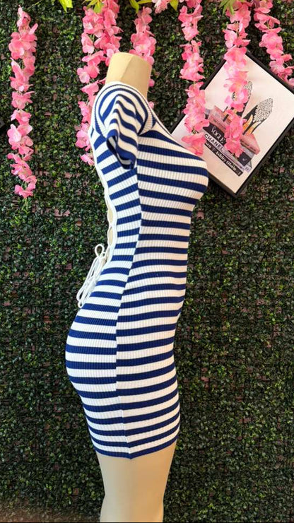 "Sailor Moon" Striped Lace-Up Romper