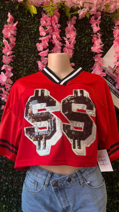 Money Dept Sequin Jersey Tee