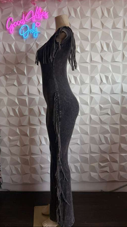 "Midnight Rodeo" Fringe Jumpsuit