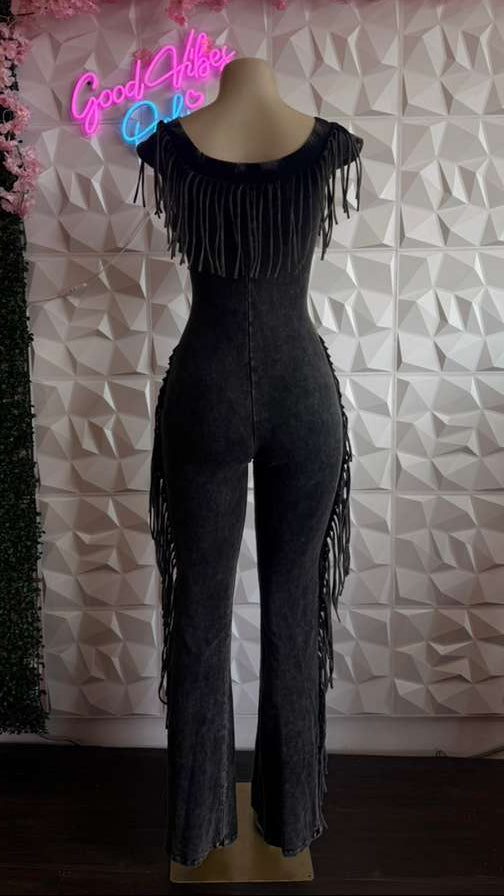 "Midnight Rodeo" Fringe Jumpsuit