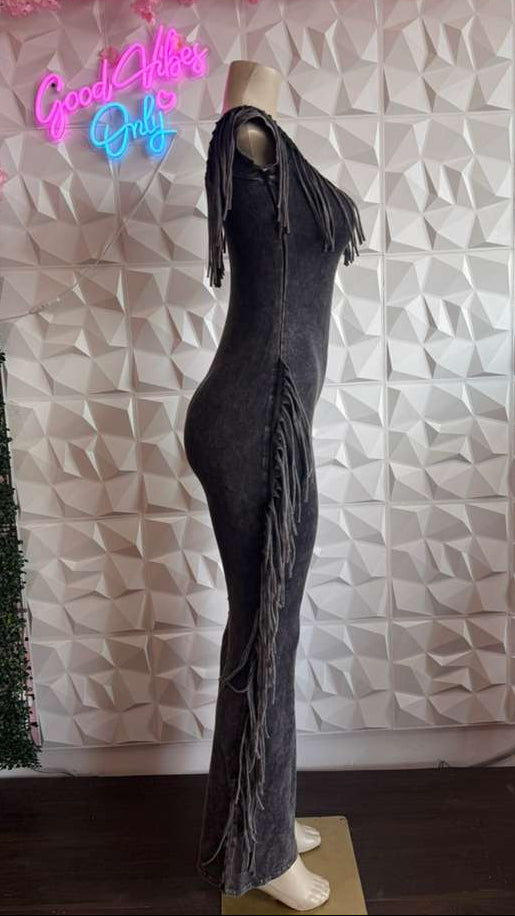 "Midnight Rodeo" Fringe Jumpsuit