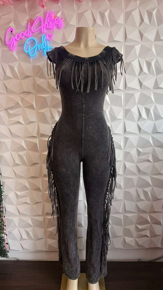 "Midnight Rodeo" Fringe Jumpsuit