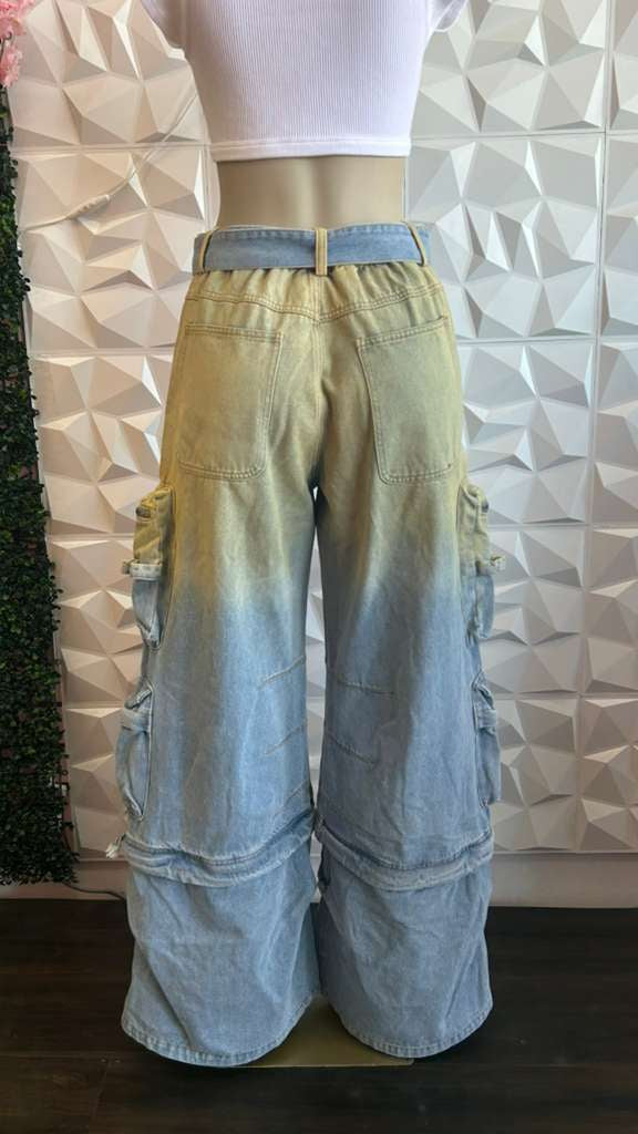 Y2K Aesthetic Gradient Acid-Wash Baggy Jeans