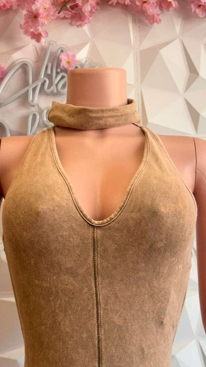 Cross-Back Ribbed Contour Jumpsuit