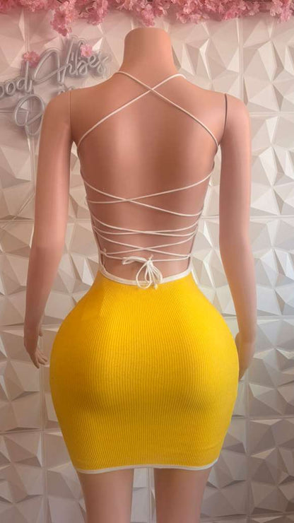 "Pure Vibes" Ribbed Lace-Up Mini
