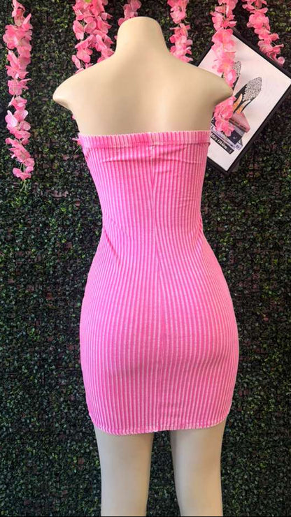 The Essential Strapless Ribbed Dress