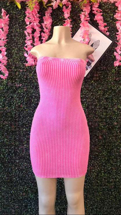 The Essential Strapless Ribbed Dress