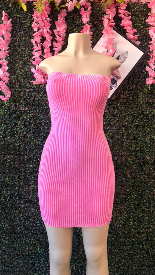 The Essential Strapless Ribbed Dress