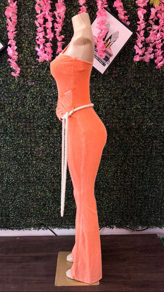 70s Revival Asymmetric Bell-Bottom Jumpsuit