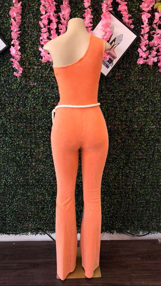70s Revival Asymmetric Bell-Bottom Jumpsuit