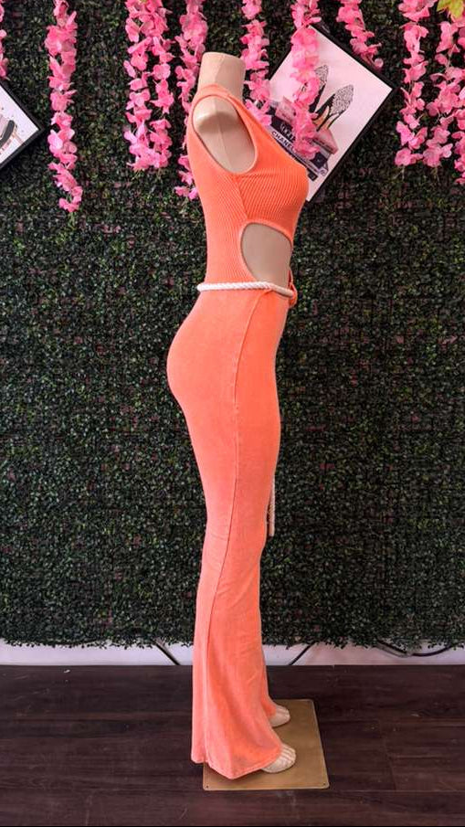 70s Revival Asymmetric Bell-Bottom Jumpsuit