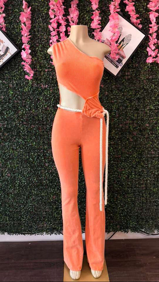 70s Revival Asymmetric Bell-Bottom Jumpsuit