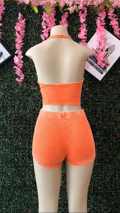 The Solis Ribbed Short Set