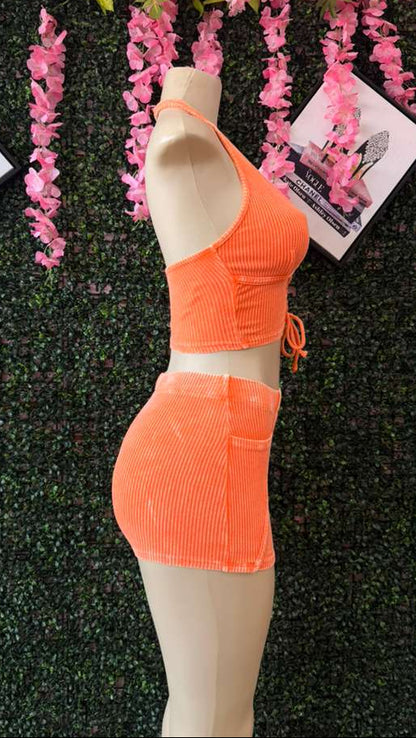 The Solis Ribbed Short Set