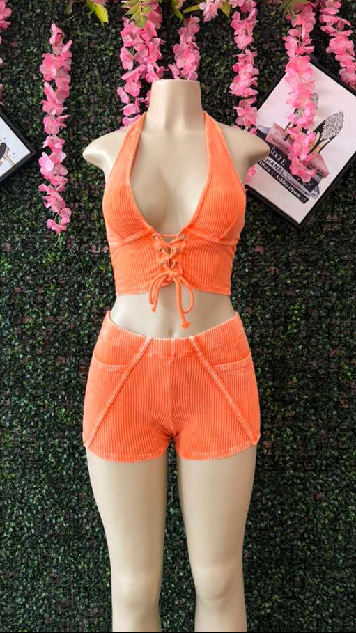 The Solis Ribbed Short Set