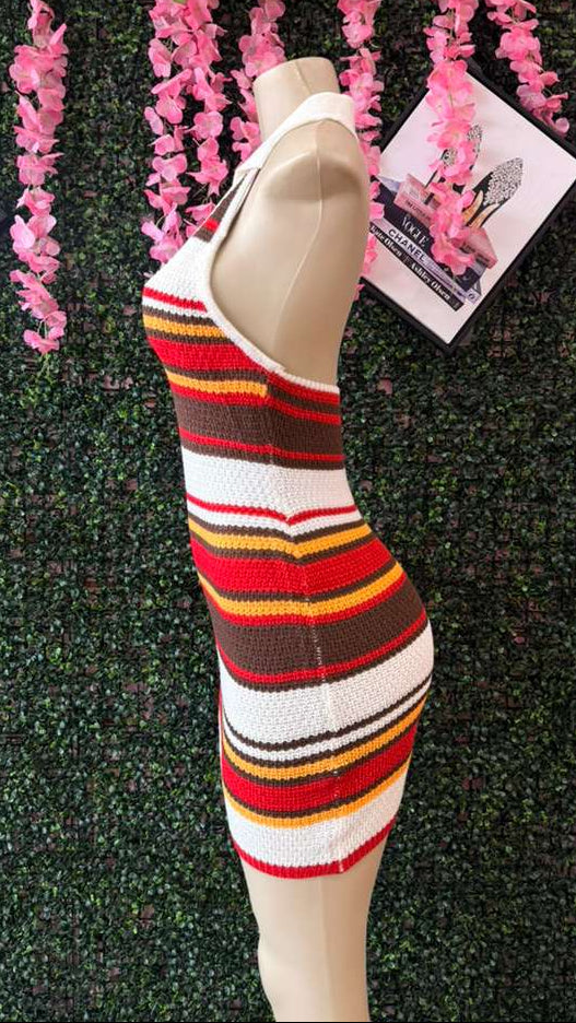 Autumn Skies Polo-Collar Knit Dress