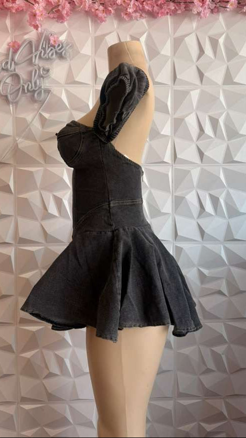 The "Dark Doll" Denim Mini Dress