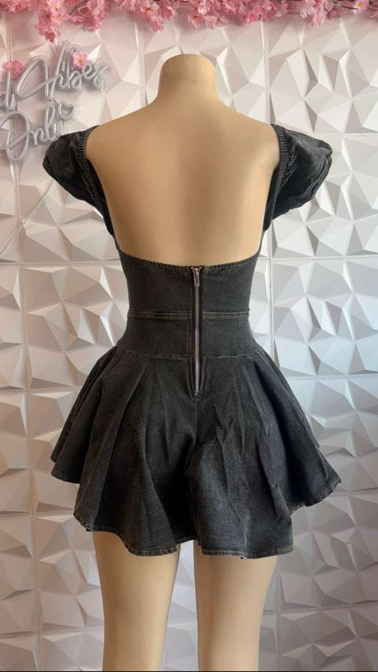 The "Dark Doll" Denim Mini Dress