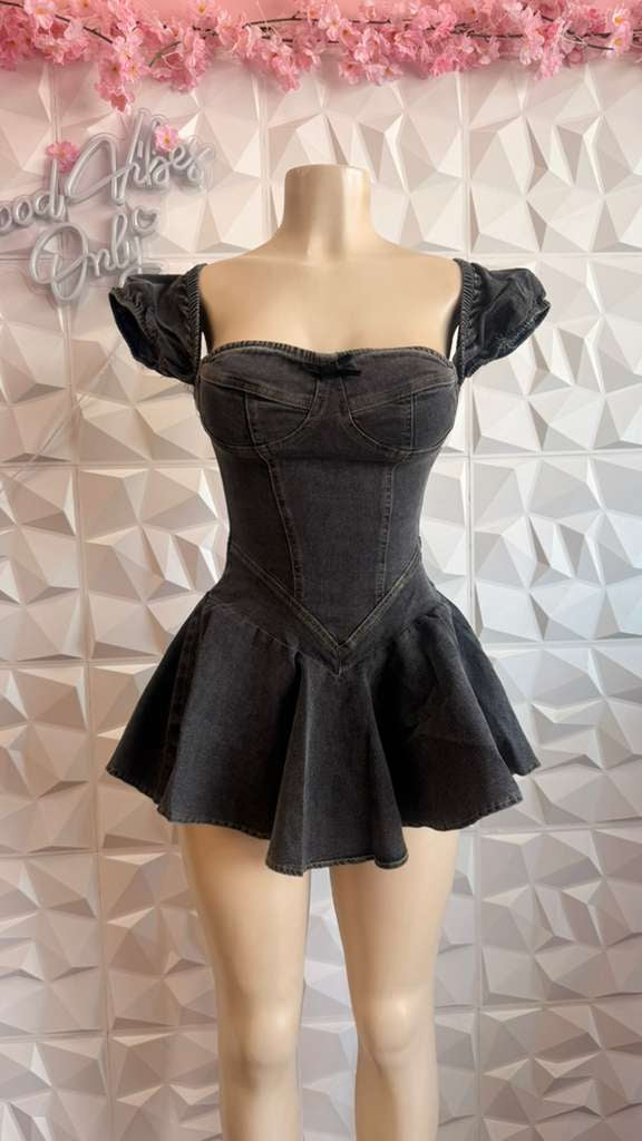 The "Dark Doll" Denim Mini Dress