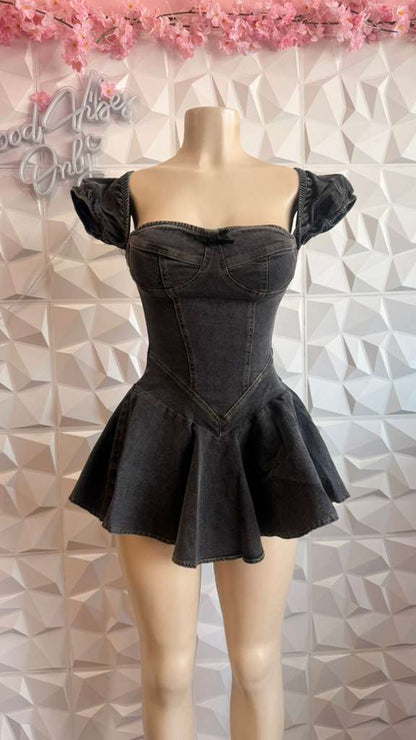 The "Dark Doll" Denim Mini Dress