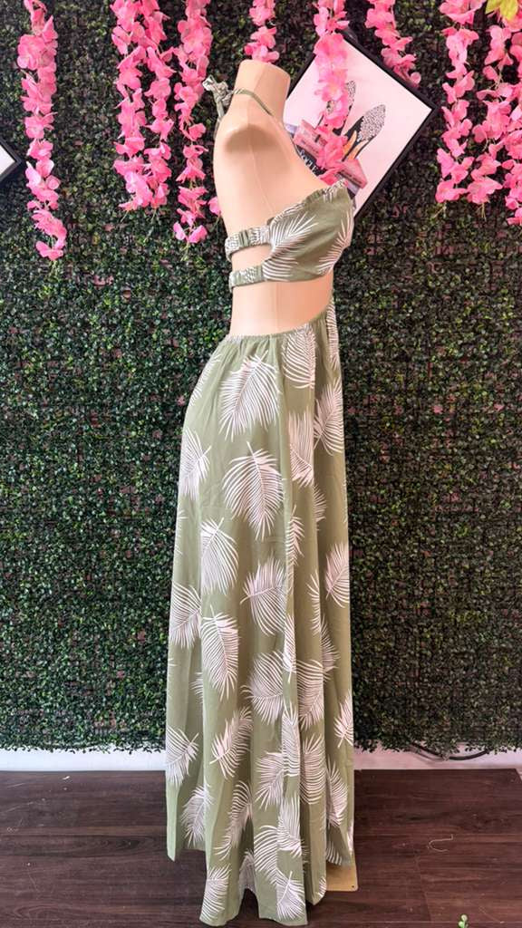 Island Breeze Tropical Cutout Gown