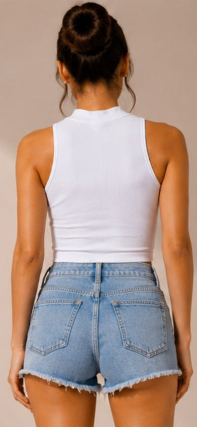 Dual Zip Ribbed Top