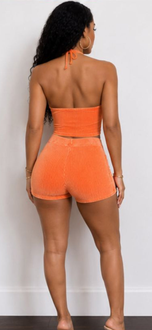The Solis Ribbed Short Set