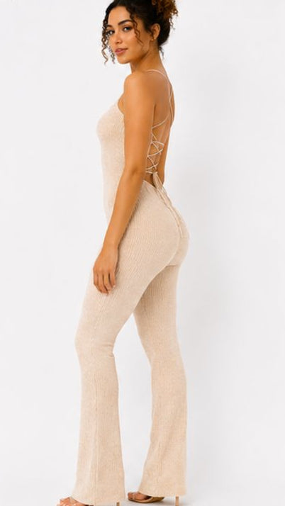 The "Good Vibes" Corset-Back Jumpsuit