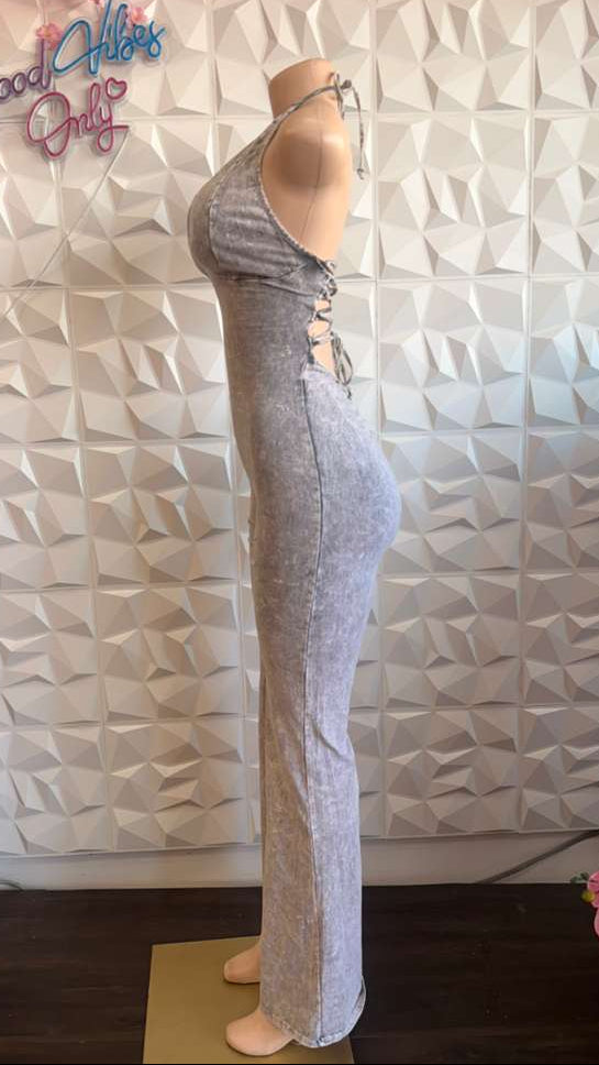 Daytona Lace-Back Flare Jumpsuit
