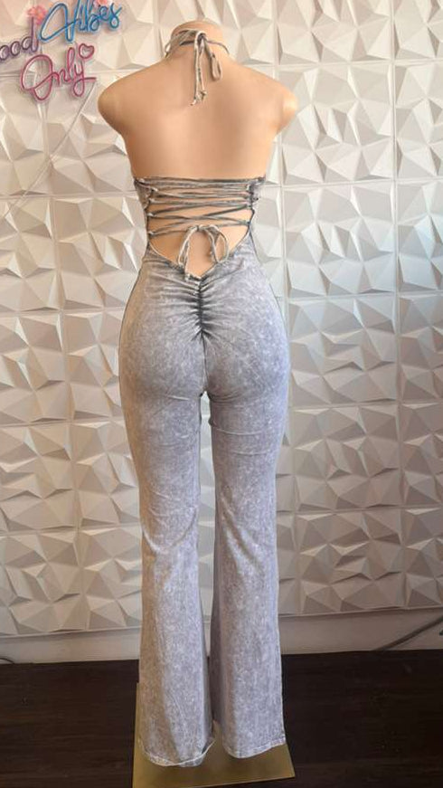Daytona Lace-Back Flare Jumpsuit