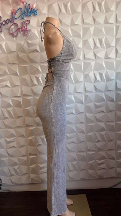Daytona Lace-Back Flare Jumpsuit