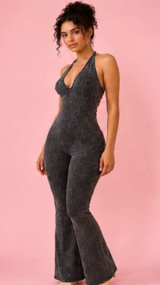 Daytona Lace-Back Flare Jumpsuit