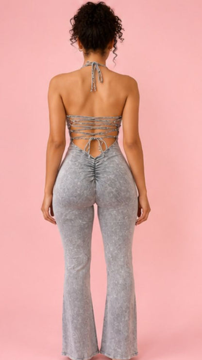 Daytona Lace-Back Flare Jumpsuit