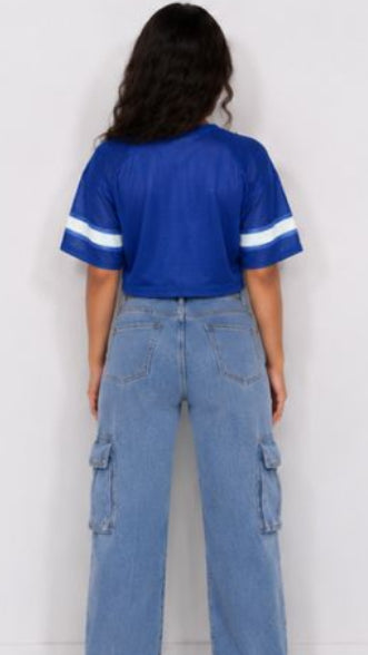 Blue cropped Los Angeles Jersey