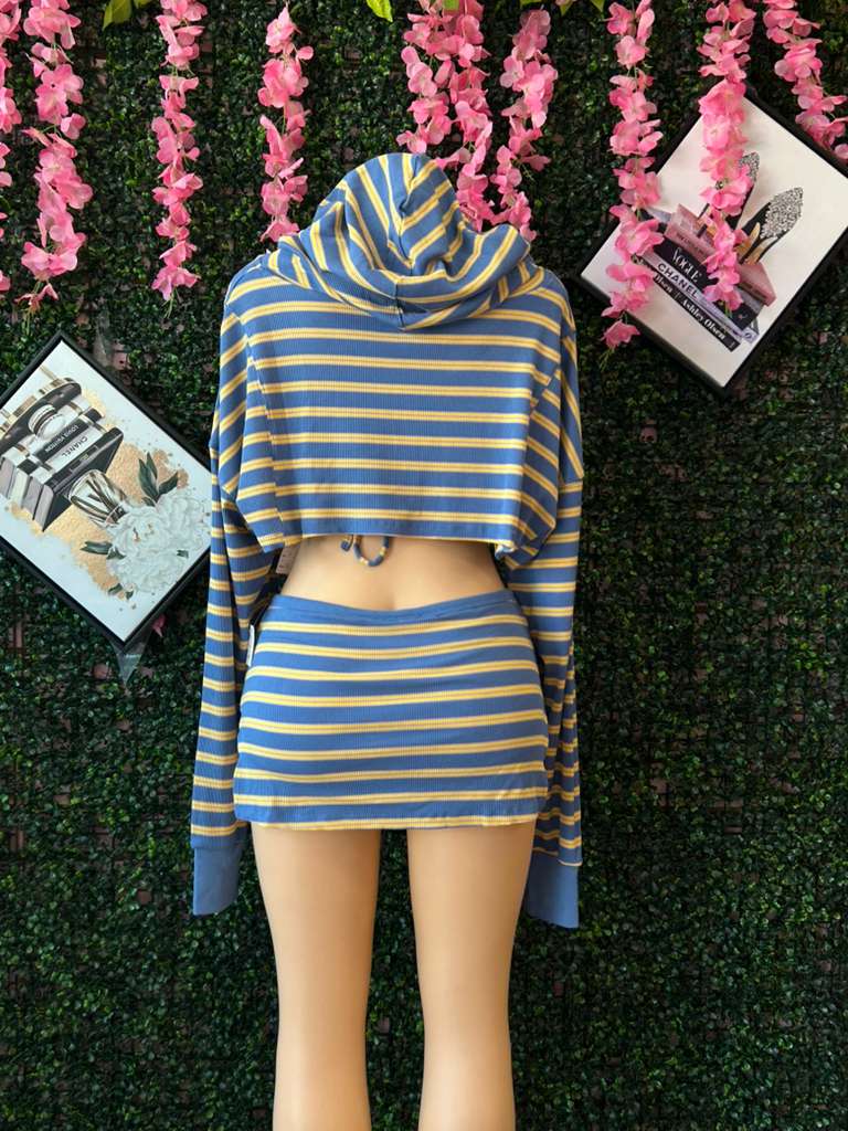 Striped Skirt and Crop Set