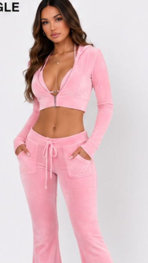 Y2K Velour Flare Set