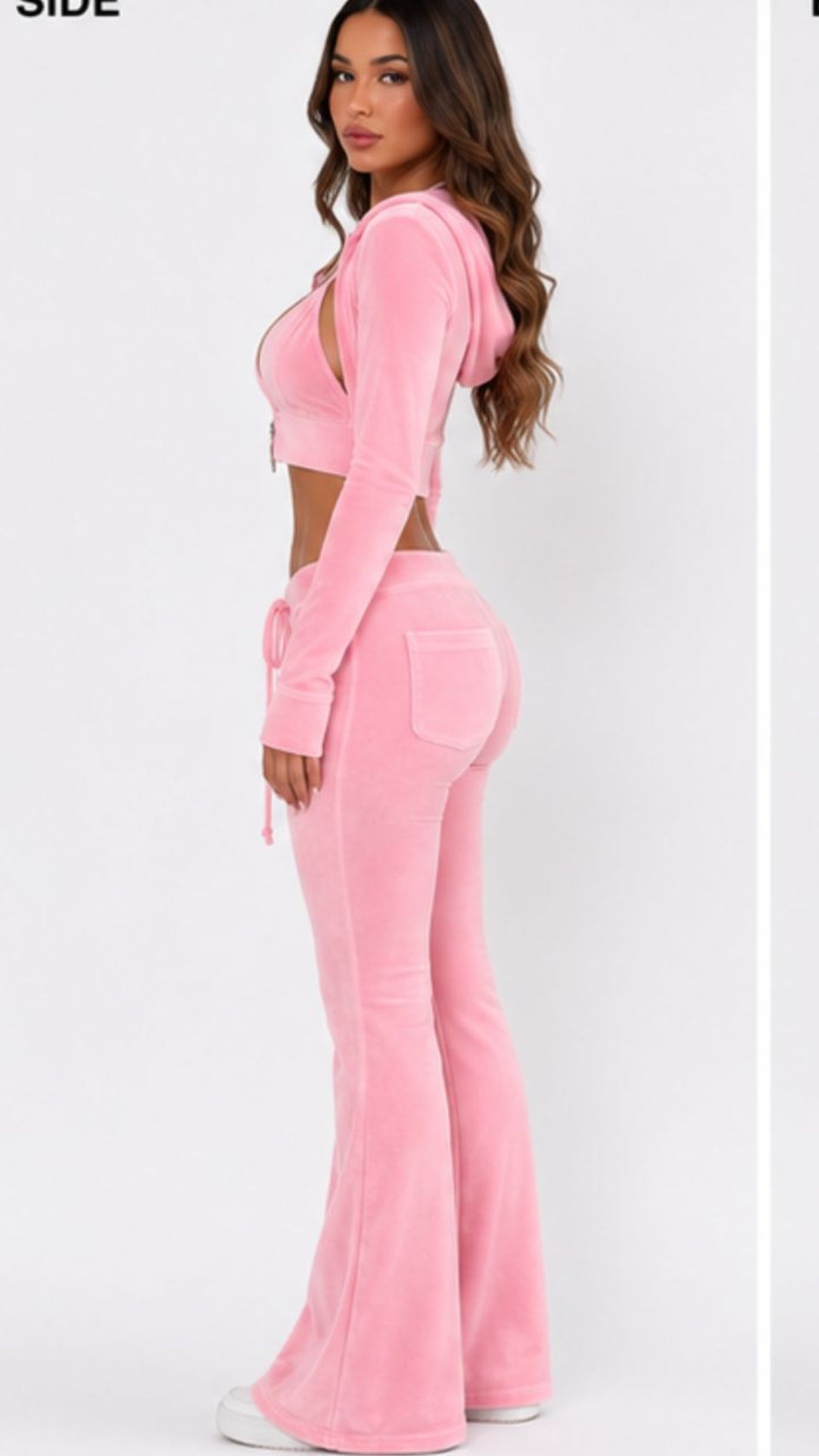 Y2K Velour Flare Set